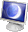 icon of a computer monitor displaying a crescent moon at night